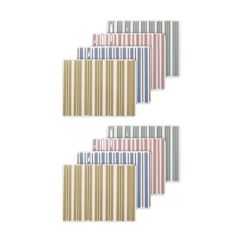 2x 4pc Ecology Classic Harbour Striped Rectangle Dinner Placemats 34x26.5cm