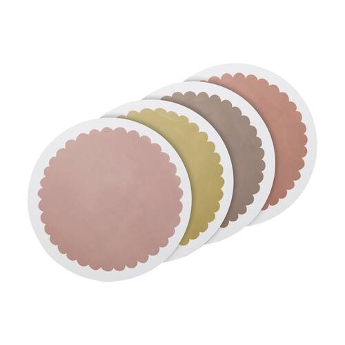 4pc Ecology Bloom Flower Shaped Circle Dinner Placemats W/ Cork Backing 33cm