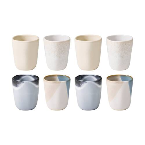 2x 4pc Ecology Fleuve Kitchenware Latte Cup Multicoloured 220ml