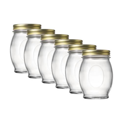 6PK Ecology Confiture Round Kitchen Pantry Jar With Screw-Top Metal Lid 780ml
