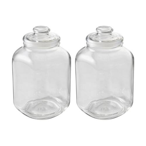 2PK Ecology Riserva Square Kitchen Pantry Jar With Airtight Lid 4.5L