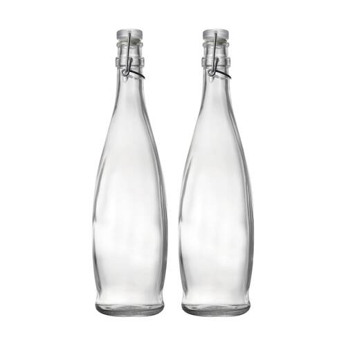 2PK Ecology Kitchen Essentials Glassware Water Bottle Glass 33x8cm 1L