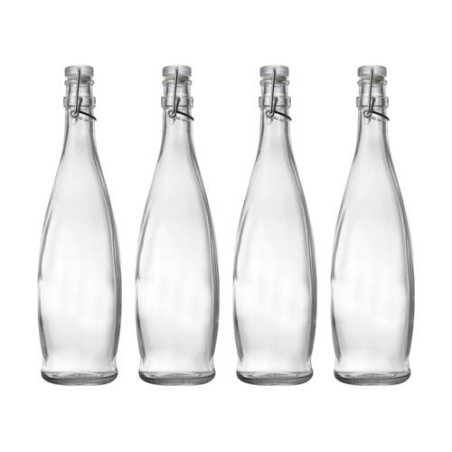 4PK Ecology Kitchen Essentials Glassware Water Bottle Glass 33x8cm 1L