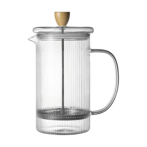 Ecology Tea & Coffee Rippled Infuse Glass Plunger French Pressed 1L