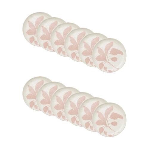12PK Ecology Hand Drawn Floral Silhouettes Cecile Side Plate Pink 22cm
