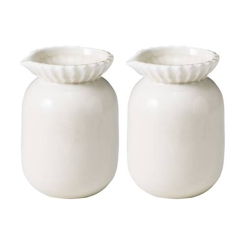 2PK Ecology Ritual Rippled Porcelain Water Pitcher/Jug Frost Off White 180ml
