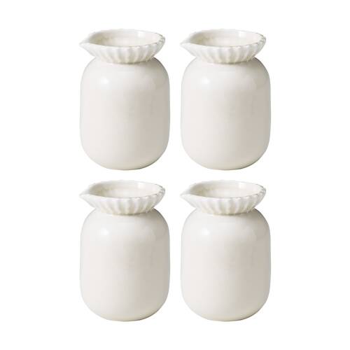 4PK Ecology Ritual Rippled Porcelain Water Pitcher/Jug Frost Off White 180ml