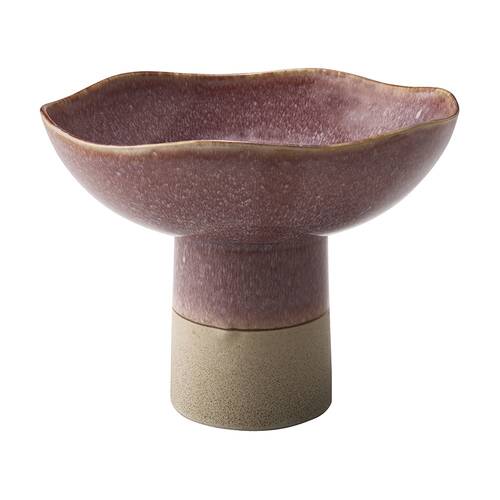 Ecology Rhodes Footed Wavy Bowl Burnt Sienna Red Stoneware 26x20.5cm