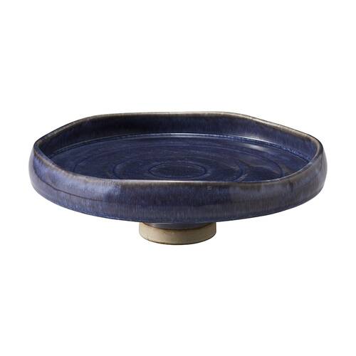 Ecology Rhodes Footed Wavy Plate Midnight Blue Stoneware 29x10cm