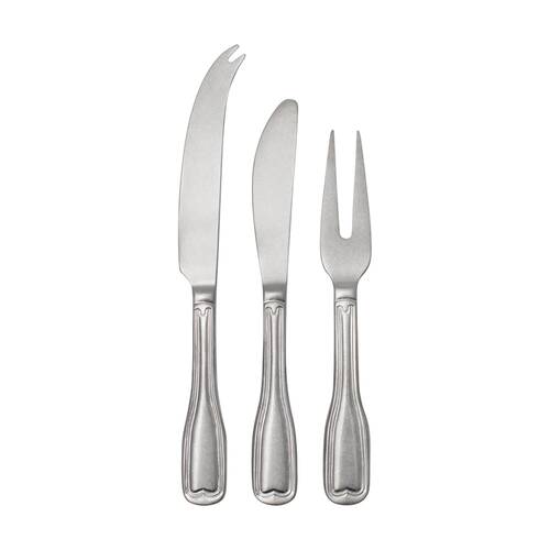3pc Ecology Anais Vintage Cheese Knives/Spreader Set Brushed Matte Silver