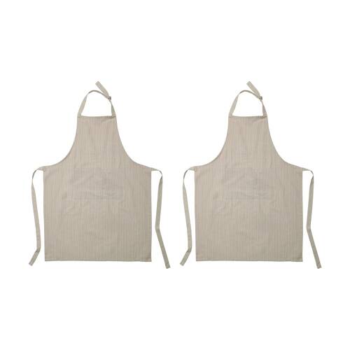 2PK Ecology Tonka 100% Cotton Kitchen Apron Biege & Red Sienna Stripe 70x95cm