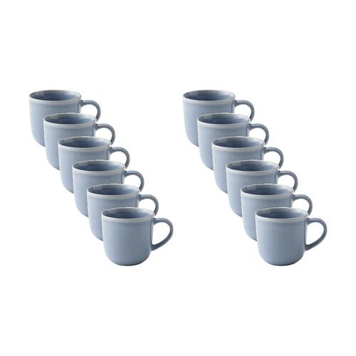 12PK Ecology Element Kitchenware Coffee Mug Sky Light Blue Stoneware 360ml