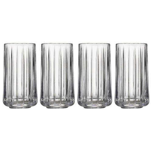 4pc Ecology Lineaire Glass Hi Ball Tumbler Set Drinkware 320ml