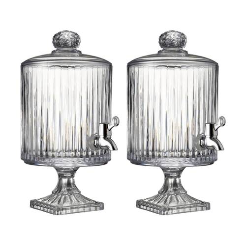 2PK Ecology Lineaire Glass Drink Dispenser 4.5L Home Kitchen Barware
