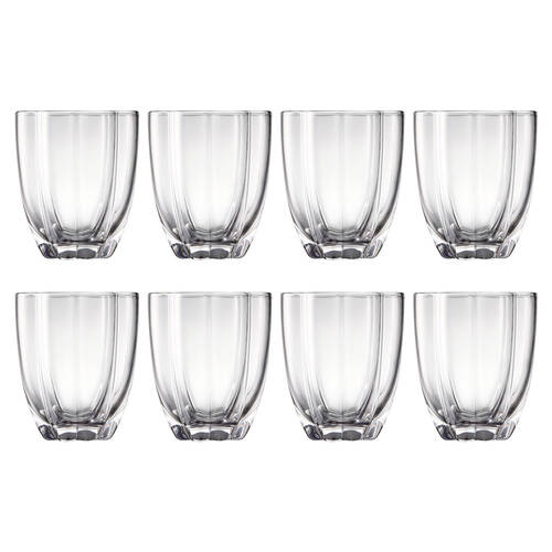 2x 4pc Ecology Ellery Glass Tumbler Set Fluted Drink Glassware 320ml