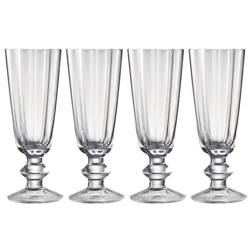 4pc Ecology Ellery Champagne Set Fluted Stemmed Glassware 290ml