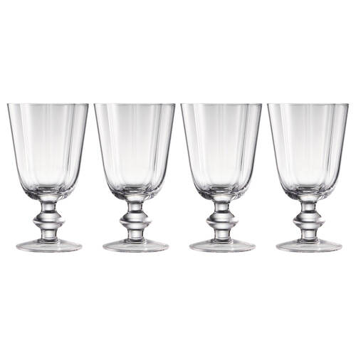 4pc Ecology Ellery Glass Goblet Set Fluted Stemmed Drinkware 300ml