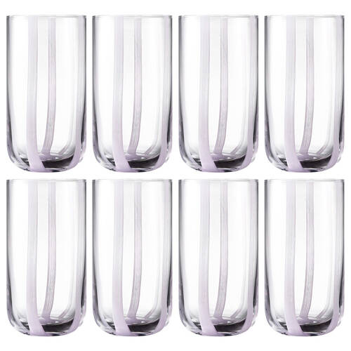 2x 4pc Ecology Luella Glass Hi Ball Tumbler Set Drinkware Purple Wisteria 50ml