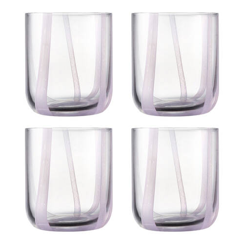 4pc Ecology Luella Glass Tumbler Set Drinkware Purple Wisteria 350ml