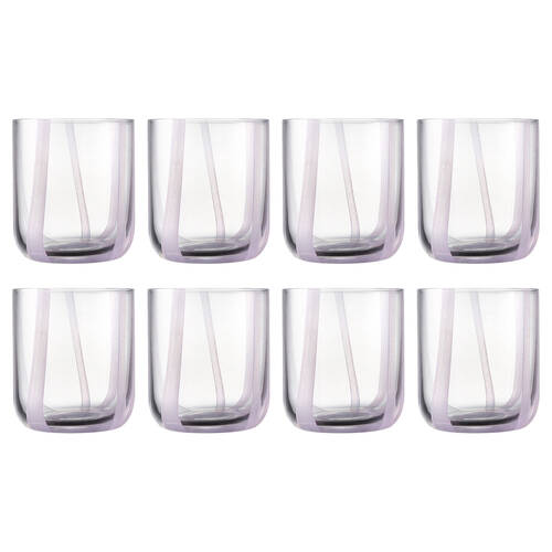 2x 4pc Ecology Luella Glass Tumbler Set Drinkware Purple Wisteria 350ml