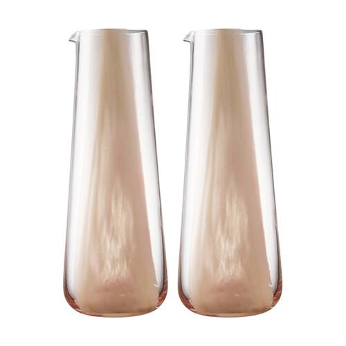 2PK Ecology Kaia Glass Carafe Water Pitcher Serving Jug Tableware Petal 1.1L