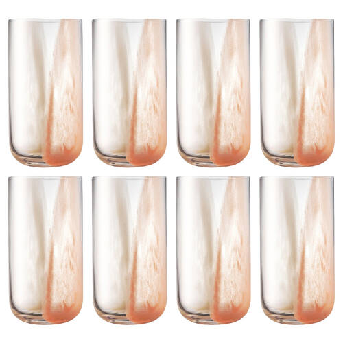 2x 4pc Ecology Kaia Glass Hi Ball Tumbler Set Drinkware Petal 450ml