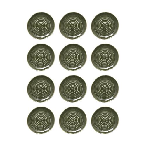 12PK Ecology Ottawa Stoneware Side Plate 21cm Moss Green Rustic Dinnerware