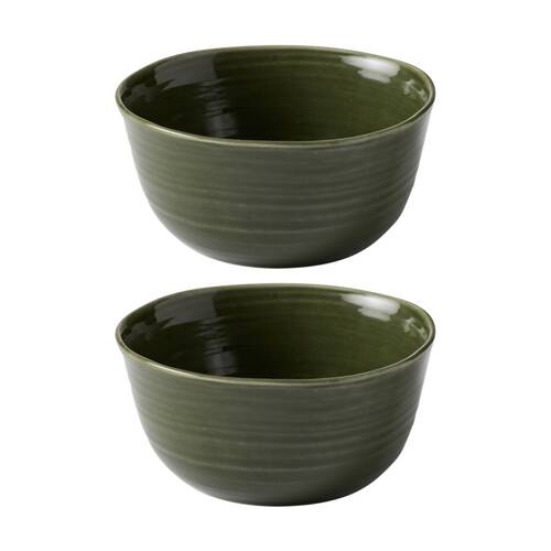 2PK Ecology Ottawa Stoneware Laksa Bowl 20cm Moss Deep Rustic Dinnerware