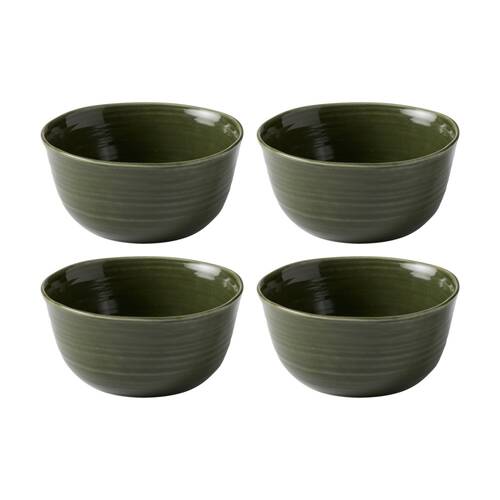 4PK Ecology Ottawa Stoneware Laksa Bowl 20cm Moss Deep Rustic Dinnerware