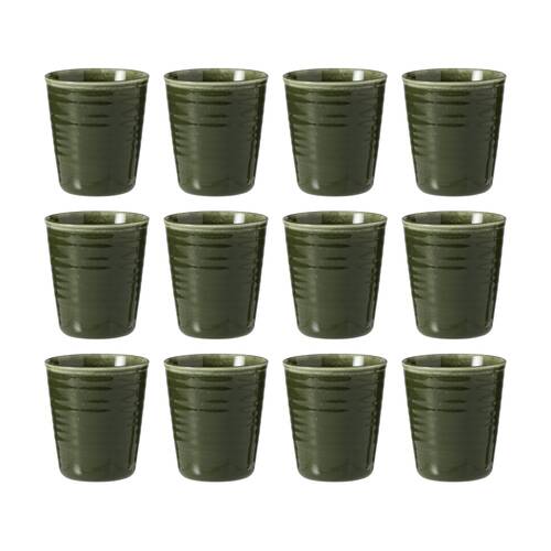 12PK Ecology Ottawa Stoneware Latte Cup Rustic Mug Moss Green 250ml