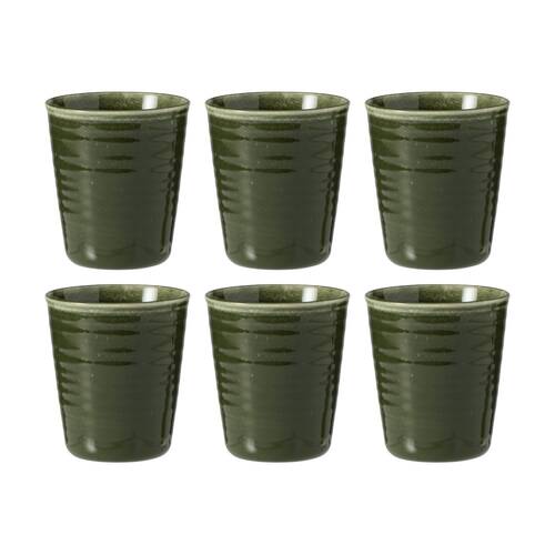 6PK Ecology Ottawa Stoneware Latte Cup Rustic Mug Moss Green 250ml