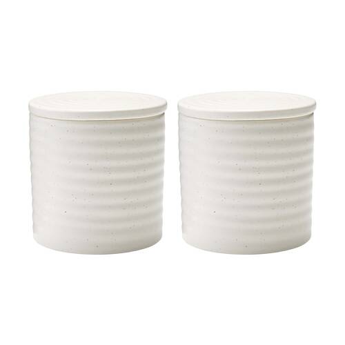 2PK Ecology Ottawa Stoneware Butter Keeper Rustic Dish Calico 10cm