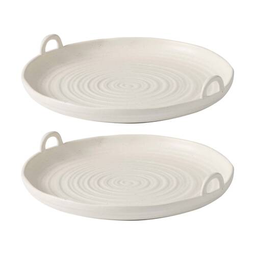 2PK Ecology Ottawa Stoneware Serving Platter Dish With Handles Calico 30cm