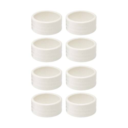 2x 4pc Ecology Ottawa Stoneware Napkin Ring Set Rustic Tableware Calico