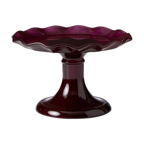 Ecology Ruffle Glass Cake Stand High Gloss Serveware Elderberry 33x12.5cm