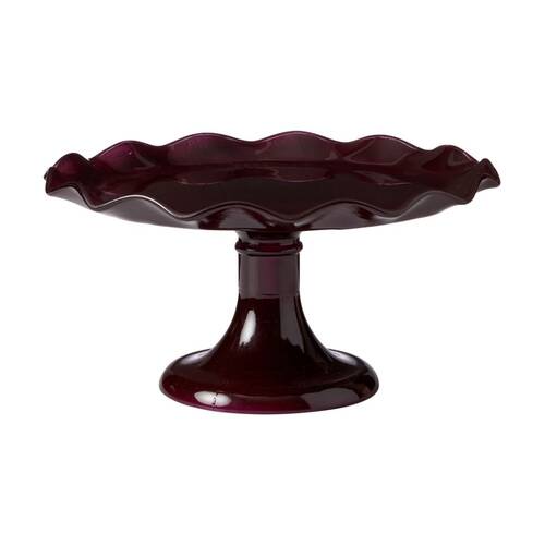Ecology Ruffle Glass Cake Stand High Gloss Serveware Elderberry 26x12.5cm