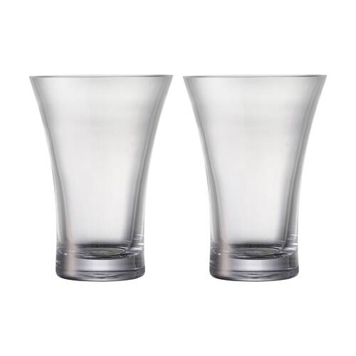 2PK Ecology Fleur Flared Vase Soda Lime Glass Stylish Home Decor 18cm