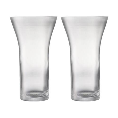 2PK Ecology Fleur Flared Vase Soda Lime Glass Stylish Home Decor 24cm