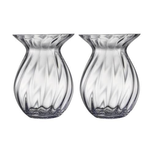 2PK Ecology Fleur Posy Optic Vase Soda Lime Glass Home Decor 20cm