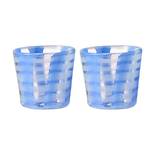 2PK Ecology Papyrus Glass Tealight Candle Holder Home Decor Skylark 10.5cm