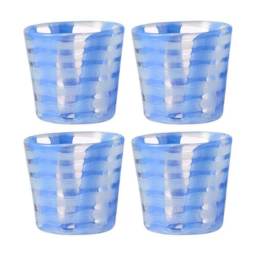 4PK Ecology Papyrus Glass Tealight Candle Holder Home Decor Skylark 10.5cm