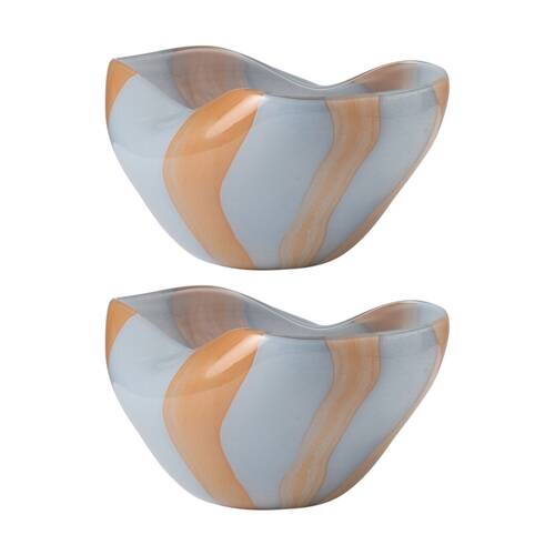 2PK Ecology Horizon Glass Bowl Contemporary Organic Home Decor 12cm