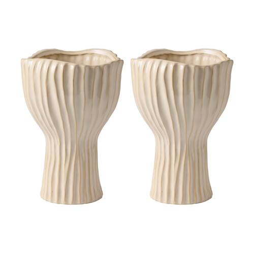 2PK Ecology Isla Ceramic Vase High Gloss Glaze Textured Home Decor 32cm