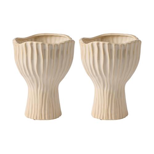 2PK Ecology Isla Ceramic Vase High Gloss Glaze Textured Home Decor 25cm