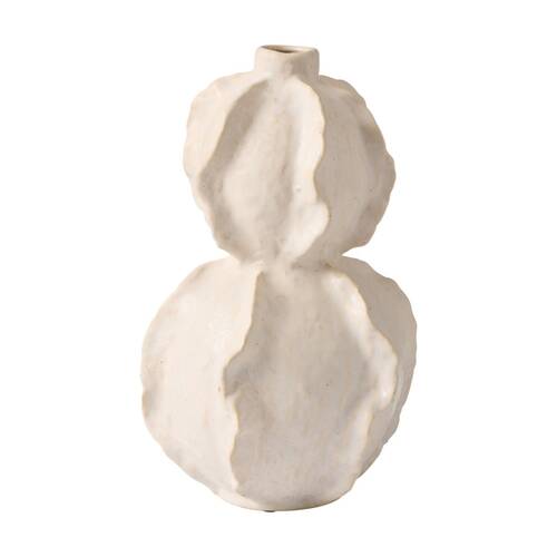 Ecology Husk Ceramic Vase Textured Sculptural Home Decor 14.5x26cm