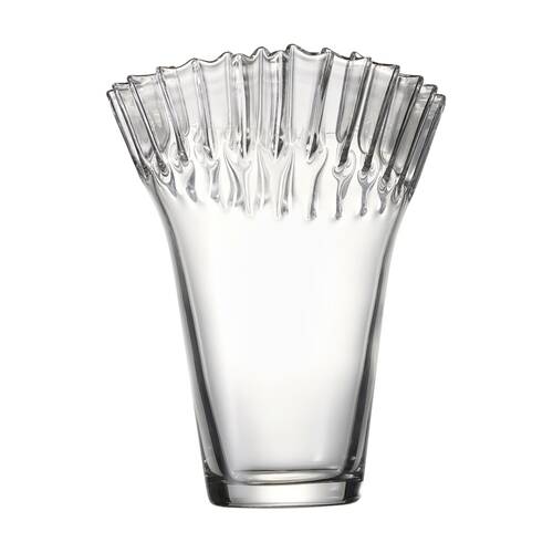 Ecology Tousle Decorative Edges Fluted Flower Vase Clear 29cm