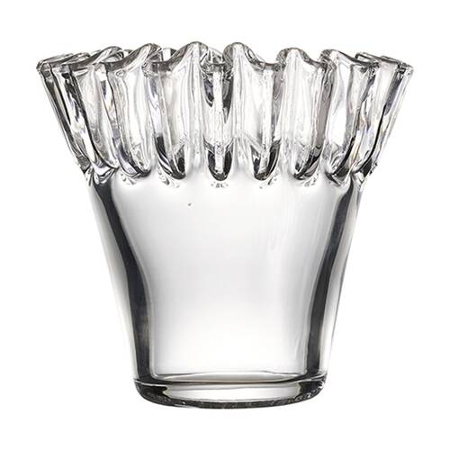 Ecology Tousle Decorative Edges Fluted Flower Vase Clear 14cm
