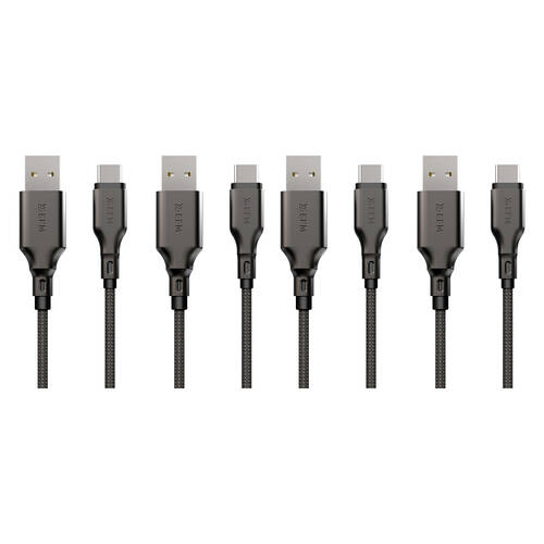 4PK EFM USB-A to USB-C Power Charging Cable W/ Aramid Fibre Reinforcement 1m