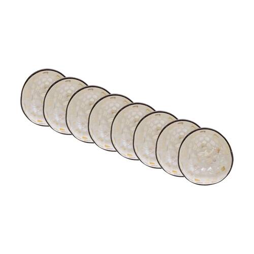 8PK LVD Whale Natural Round Coconut MOP Trinket/Jewellery Bowl 13x13x6cm