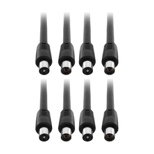 4PK Pro2 2M Rg59Quad TV Extension Lead Pal Plug To Socket Black Coaxial Cable